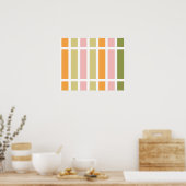 Poster Teintes Tan Vert Rose Orangé (Cuisine)