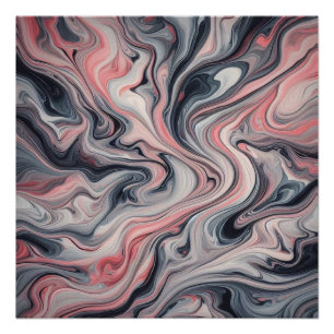 Poster Teintes tourbillonnantes de rose, gris et blanc