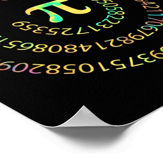 Poster Teinture Dye Pi Jour 3.14 Spiral Pi Numéro Math En (Coin)