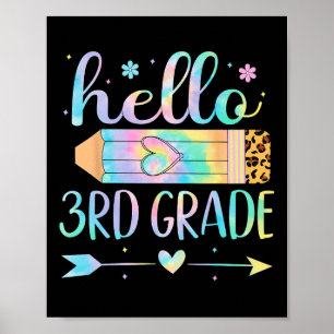 Poster Teinture Tie 3e année Retour à l'école Bonjour Tro