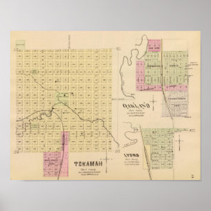 Poster Tekamah, Oakland et Lyons, Nebraska