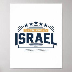 Poster Tel Aviv Israël Conception de Typographie Urbaine