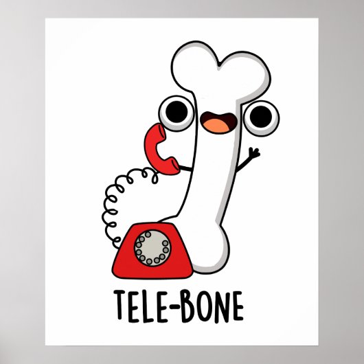 Poster Télé-os à drôle d'os Téléphone à jeu de mots  (Devant)