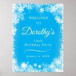 Poster Téléchargeable 18th Birthday Snowflake Blue Welcom<br><div class="desc">Donnez le ton pour votre 18e anniversaire avec ce coupe-feu d'Affiche de bienvenue Winter Wonderland Snowflake. Pour votre commodité, cette affiche peut être téléchargée ainsi que commandée sur papier. Le texte blanc sur le joli arrière - plan bleu est vraiment pop et la bordure blanche de flocon de neige le...</div>