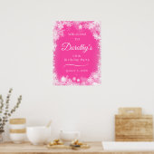 Poster Téléchargeable 90th Birthday Snowflake Pink Welcom (Cuisine)