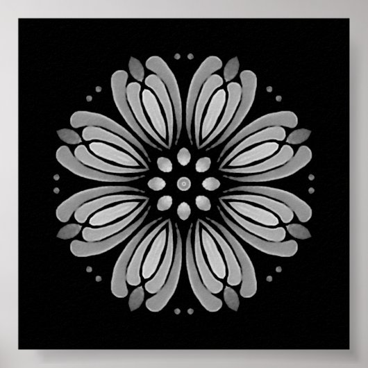 Poster Téléchargeable Dot Your Prown Mini Floral Mandala (Devant)