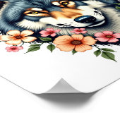 Poster Téléchargeable Floral Wolf Vintage Wall Art (Coin)