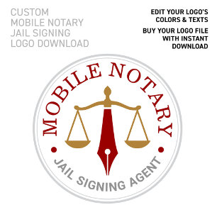 Poster Téléchargement de logo or rouge vin de notaire mob