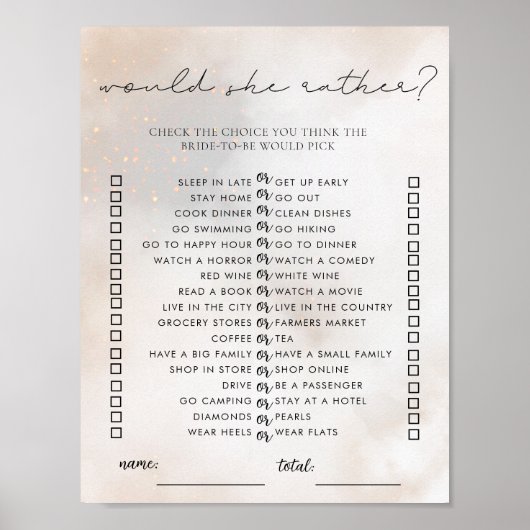 Poster Téléchargement instantané Cloud 9 Fête des mariées (Devant)