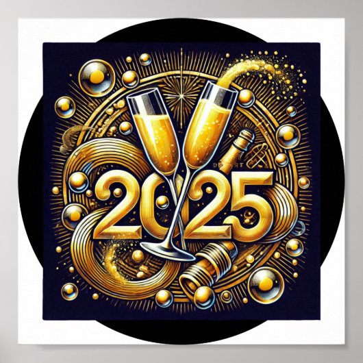 Poster Téléchargement numérique Happy 2025 - Parfait pour (Devant)