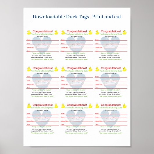 Poster Télécharger les étiquettes d'impression et de coup (Devant)