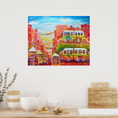 Poster Telegraph Ave Street Scène avec bus (Cuisine)