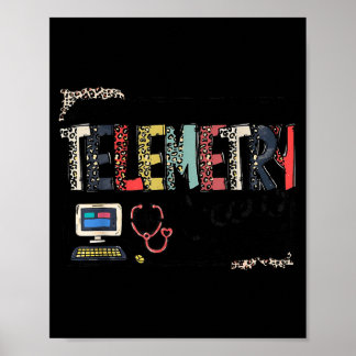 Poster Télémétrie de lettrage léopard Équipage Télémétrie