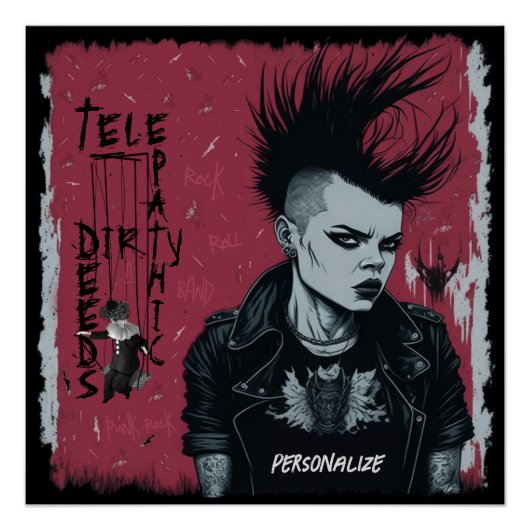 Poster Telepathic Dirty Deeds Elle a le look Cool (Devant)