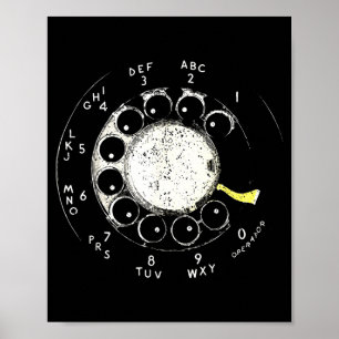 Poster Téléphone à cadran rotatif vintage