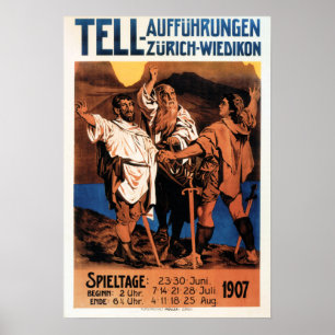 Poster TÉLÉPHONE AUFFUHRUNGEN Zurich Théâtre Vintage Opér