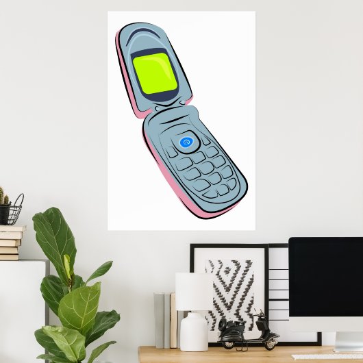 Poster Téléphone mobile (Bureau à domicile)