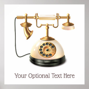 Poster Téléphone rétro-texte personnalisé