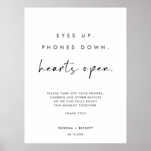 Poster Téléphones haut vers le bas Coeurs Ouvrir la cérém (Devant)