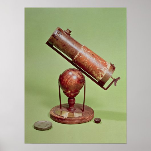 Poster Télescope appartenant à Sir Isaac Newton 1671 (Devant)