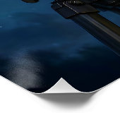 Poster Télescope Chouette Imaginaire Nuit (Coin)