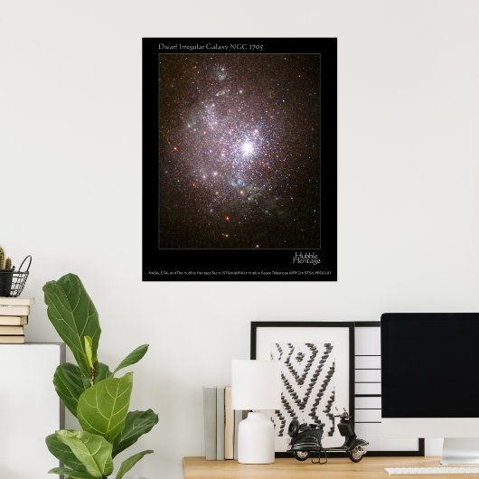 Poster Télescope de poche Nwarf Galaxy NGC 1705 (Bureau à domicile)