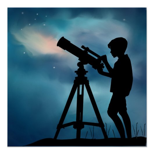 Poster Télescope Garçon (Devant)