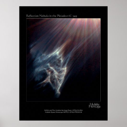 Poster Télescope Pleiades IC 349 Nebual Hubble Photo (Devant)