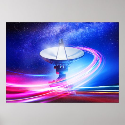 Poster Télescope radio VLA : Lumière néon (Devant)