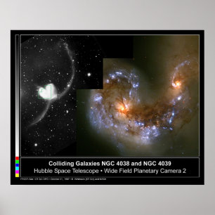Poster Télescope se heurtant de Hubble de galaxies