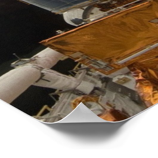 Poster Télescope spatial Hubble & Atlantis (Coin)