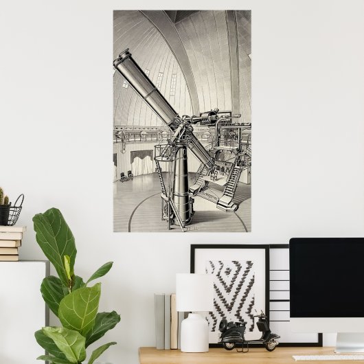 Poster Télescope vintage (Bureau à domicile)