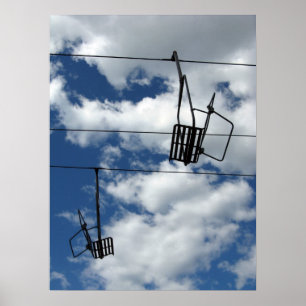 Poster Télésiège et ciel