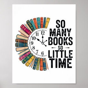 Poster Tellement De Livres Peu De Temps, Rétro Bookish Bo