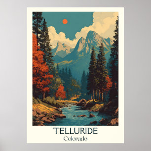 Poster Telluride Colorado Boîte Vintage Canyon Travel Art