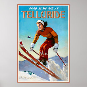 Poster Telluride Colorado Marilyn Monroe Neige Ski Hiver