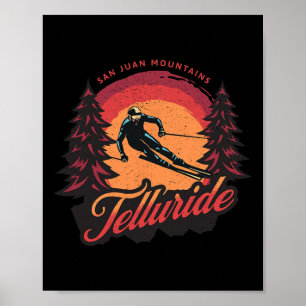 Poster Telluride Colorado Montagnes de San Juan Neige Ski