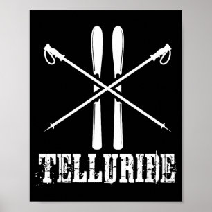 Poster Telluride colorado ski skieur ski bâtons vers le b
