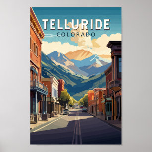 Poster Telluride Colorado Travel Art Vintage