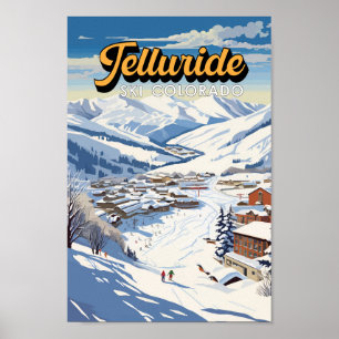 Poster Telluride Colorado Winter Travel Art Vintage