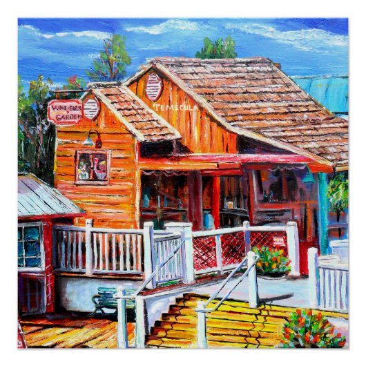 Poster Temecula Ca, jardin de vins et de bières. (Devant)