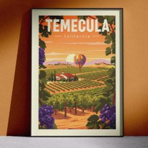 Poster Temecula Californie vintage