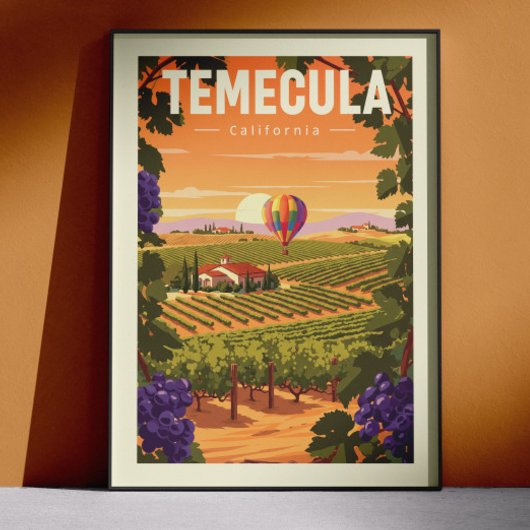 Poster Temecula Californie vintage