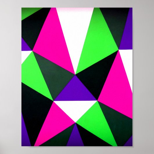 Poster Téméraire 80s Color Block Neon Green Rose Purple (Devant)