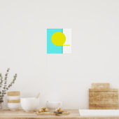 Poster Téméraire Abstrait Cercle Turquoise Vert Jaune (Cuisine)