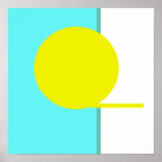 Poster Téméraire Abstrait Cercle Turquoise Vert Jaune (Devant)