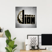 Poster Téméraire comme un lion (Proverbes 28:1) (Bureau à domicile)