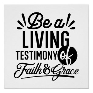 Poster Témoignage Vivant Citation Biblique Motivation Chr