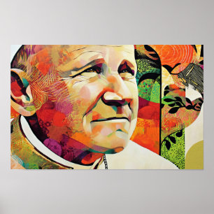 Poster Témoin lumineux de Saint Jean-Paul II