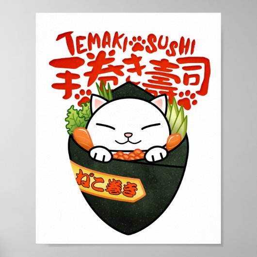 Poster Tempaki Sushi Cat (Devant)